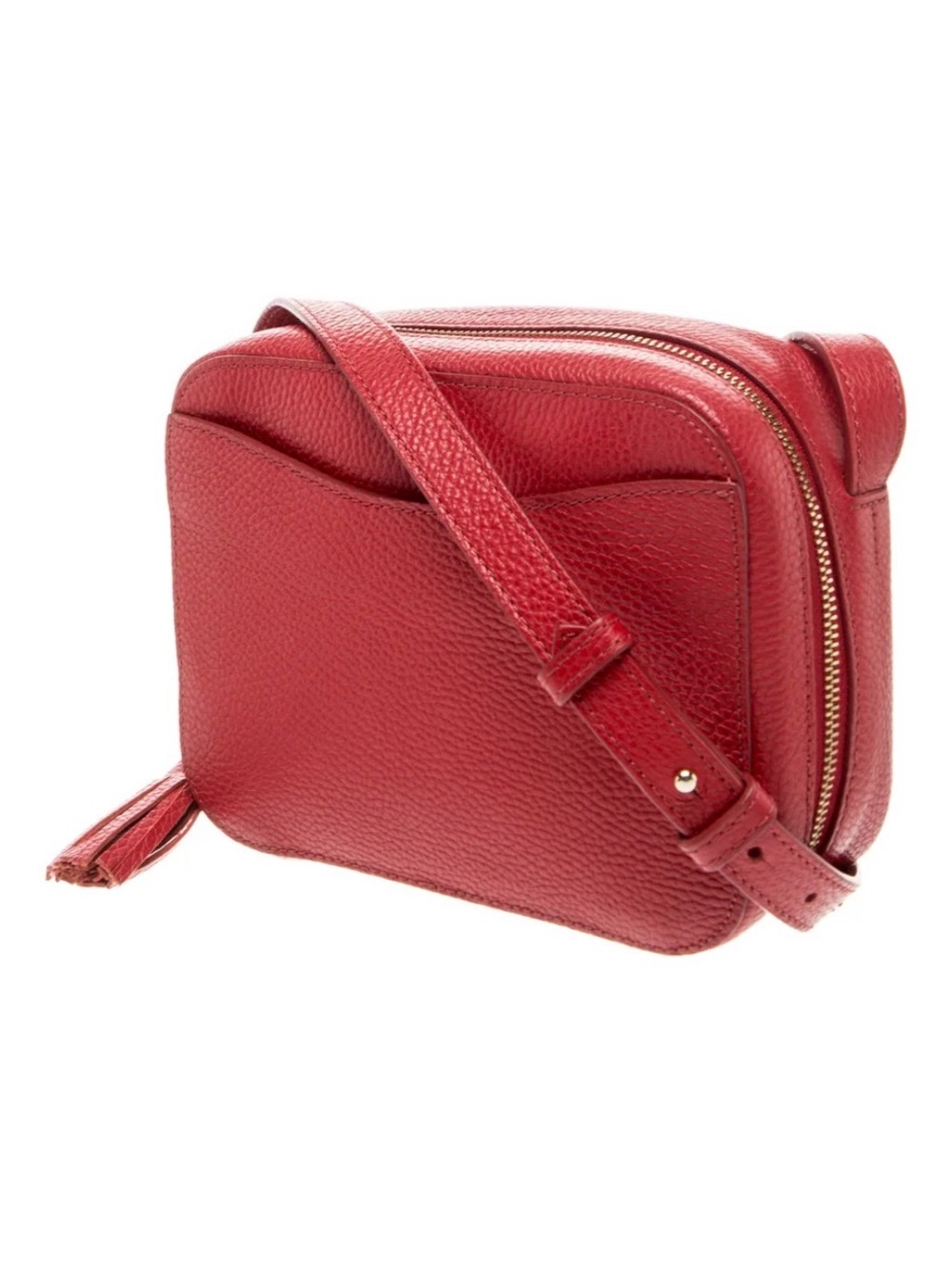 Cuyana Red Pebbled Leather Crossbody with Tassel - Picture 10 of 12
